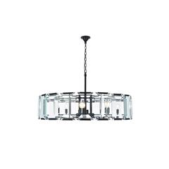 Monaco 10 light Flat Black (Matte) Chandelier Clear Glass Crystal