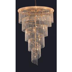 Spiral 29 light Gold Chandelier Clear Royal Cut Crystal