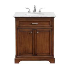 30 In. Single Bathroom Vanity Set In Teak