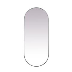 Metal Frame Oval Mirror 30x72 Inch in Silver