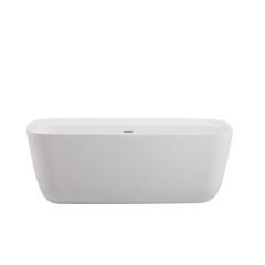 67 inch soaking bathtub in glossy white
