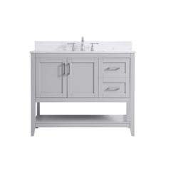 42 inch Single Bathroom Vanity in Grey with Backsplash