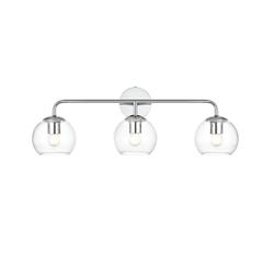 Genesis 3 light Chrome and Clear Bath Sconce