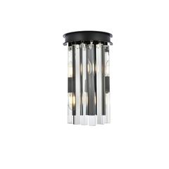 Sydney 2 light Matte Black Wall Sconce Clear Royal Cut Crystal
