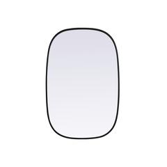 Metal Frame Oval Mirror 24x36 Inch in Black