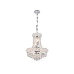 Primo 8 light Chrome Pendant Clear Royal Cut Crystal