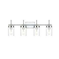 Benny 4 light Chrome and Clear Bath Sconce
