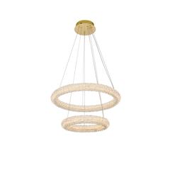 Bowen 24 inch Adjustable LED Chandelier in Satin Gold