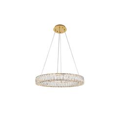 Monroe Integrated LED chip light gold Chandelier Clear Royal Cut Crystal