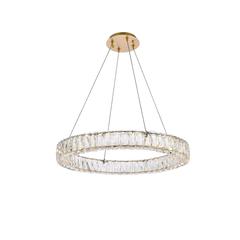 Monroe 26 inch LED round Single pendant in gold