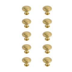Logyn 1.3" Diameter Brushed Gold Mushroom Knob Multipack (Set of 10)