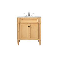 30 inch Single bathroom vanity in natural wood
