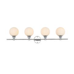 Cordelia 4 light Chrome and frosted white Bath Sconce