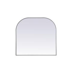 Metal Frame Arch Mirror 36x34 Inch in Silver