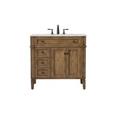 36 inch Single bathroom vanity in driftwood