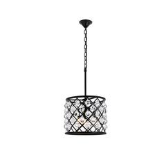 Madison 3 light Matte Black Pendant Clear Royal Cut Crystal