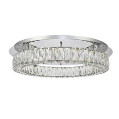 Monroe LED light Chrome Flush Mount Clear Royal Cut Crystal
