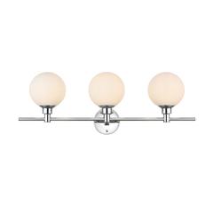 Cordelia 3 light Chrome and frosted white Bath Sconce