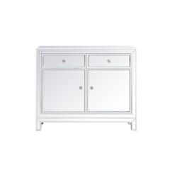 38 inch mirrored end table in white