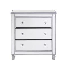 3 Drawer Bedside Cabinet 33 in.x 18 in.x 32 in. in silver paint