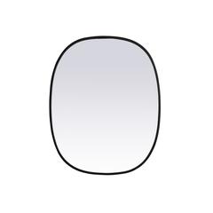 Metal Frame Oval Mirror 24x30 Inch in Black