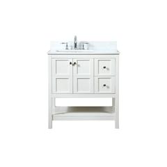 32 inch Single bathroom vanity in white with backsplash
