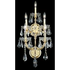 Maria Theresa 5 light Gold Wall Sconce Clear Royal Cut Crystal