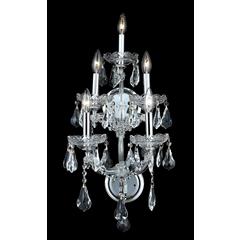 Maria Theresa 5 light Chrome Wall Sconce Clear Royal Cut Crystal