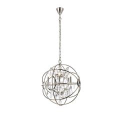 Geneva 5 light polished nickel Pendant Clear Royal Cut crystal