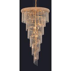 Spiral 22 light Gold Chandelier Clear Royal Cut Crystal
