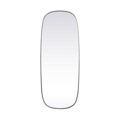Metal Frame Oval Mirror 24x60 Inch in Silver