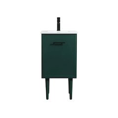 18 Inch Single Bathroom Vanity In Green