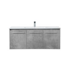 48 inch  Single Bathroom Floating Vanity in Concrete Grey