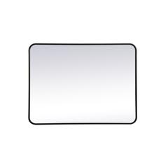 Soft corner metal rectangular mirror 27x36 inch in Black