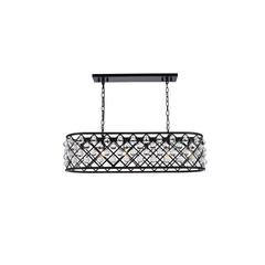 Madison 6 light Matte Black Chandelier Clear Royal Cut Crystal