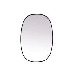 Metal Frame Oval Mirror 27x40 Inch in Black