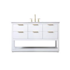 54 Inch SIngle Bathroom Vanity In White