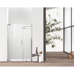 Semi-frameless hinged shower door 48 x 72 Brushed Nickel