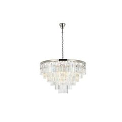 Sydney 33 light polished nickel Chandelier Clear Royal Cut Crystal