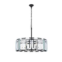 Monaco 8 light Flat Black (Matte) Chandelier Clear Glass Crystal