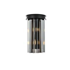 Sydney 2 light Matte Black Wall Sconce Silver Shade (Grey) Royal Cut Crystal