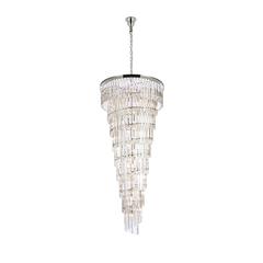Sydney 30 inch spiral crystal chandelier in polished nickel