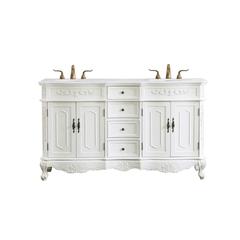 60 inch Double Bathroom vanity in antique white