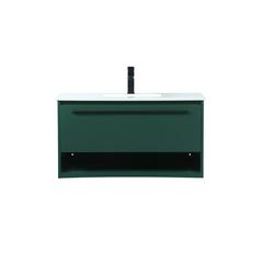 36 inch Single bathroom vanity in green