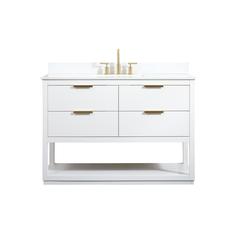 48 inch Single bathroom vanity in white with backsplash