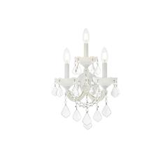 Maria Theresa 3 light white Wall Sconce Clear Royal Cut Crystal