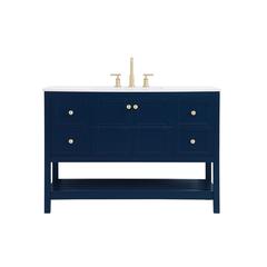 48 inch Single Bathroom Vanity in Blue
