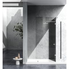 Fixed frameless shower door 35 x 78 Brushed Nickel