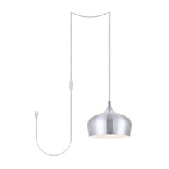 Nora 1 Light Burnished nickel plug-in pendant