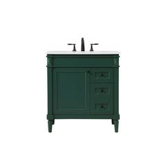 32 inch Single bathroom vanity in green